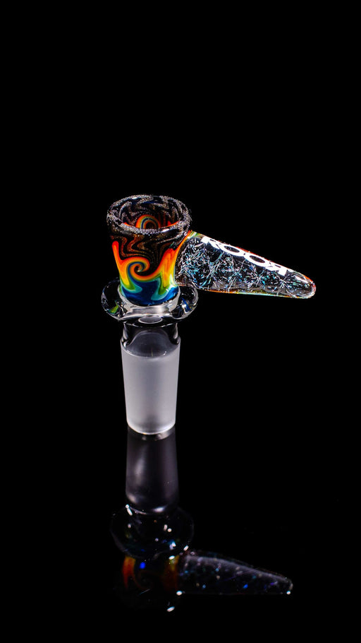 ROOR® HornTini 14mm color-worked horn bowl, handmade glass art piece.