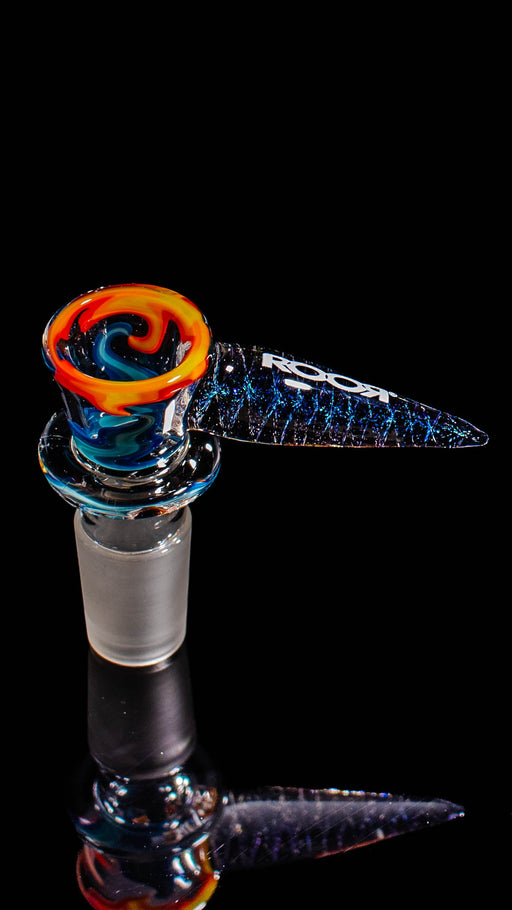 ROOR® HornTini Color Worked Bowl 18mm handcrafted glass piece with vibrant design.