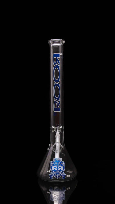 ROOR 18-inch beaker with blue and white decals from Intro Collector Series Ninety.
