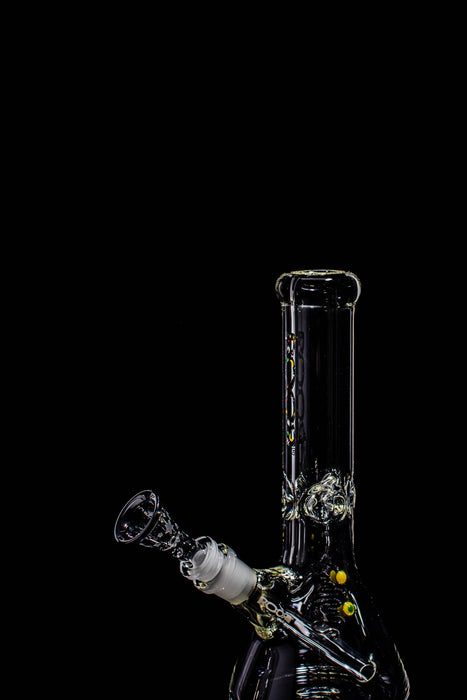 ROOR® 10" Beaker with Galaxy Decal and Black Rim Bowl, featuring Sandblasted Stars.