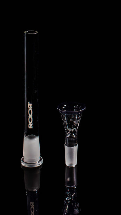 ROOR® 10" Beaker with Galaxy decal and black color rim bowl on black background.