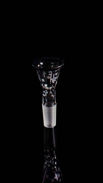 ROOR® 10" Beaker with black color rim bowl displaying sandblasted stars design.