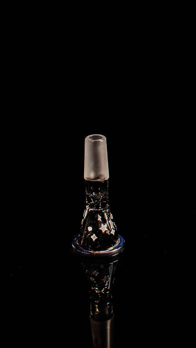 ROOR® 10" Beaker with Galaxy decal and black sandblasted stars bowl on black background.