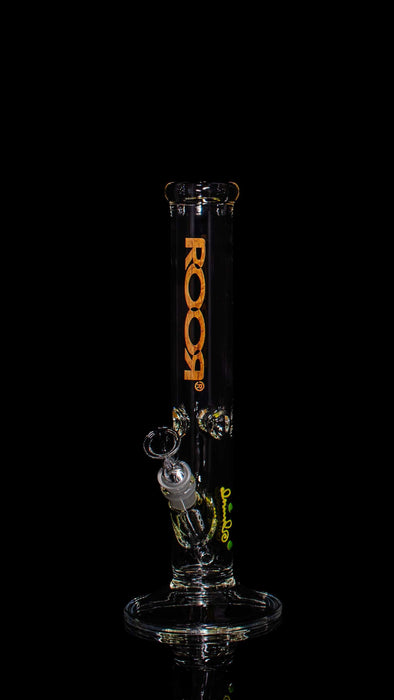 ROOR® Classic 14" Straight 50x5mm Woodgrain glass tube with unique signature and ice pinches.