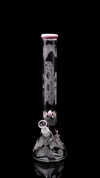 Collectors Set - ROOR® Strains Strawberry Dream 18” Beaker 50x5 & Matching Strawberry  Ashcatcher 14mm