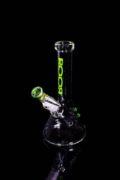 ROOR® Micro 6" Beaker with clear green decal and custom 10mm bowl.