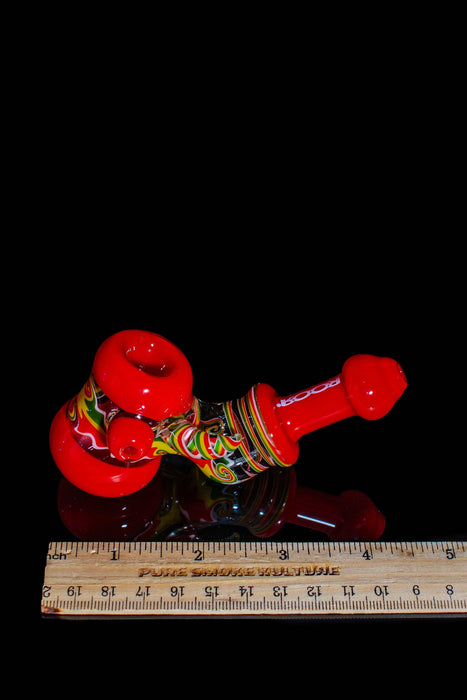 ROOR® Reversal Sherlock Style glass pipe with vibrant custom colors and white ROOR decal.