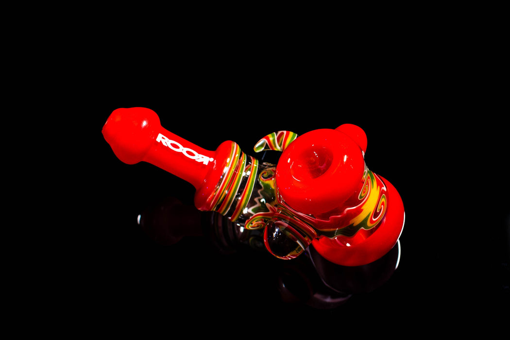 ROOR® Reversal Sherlock Style Custom Worked Color Marble glass pipe, handcrafted and unique design.
