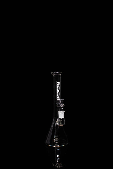 ROOR® Tech Fixed 10" Tiny Sista glass bong with white black outline decal and fixed stem.