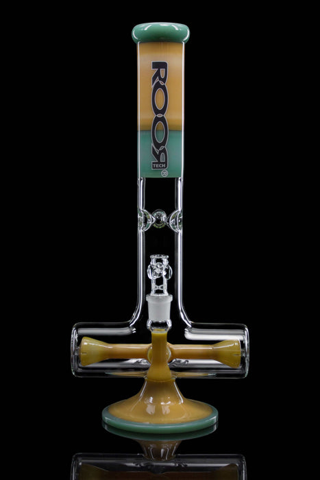 ROOR® Tech 18” Inline Tangie & Mint glass piece with percolator and ice pinches.