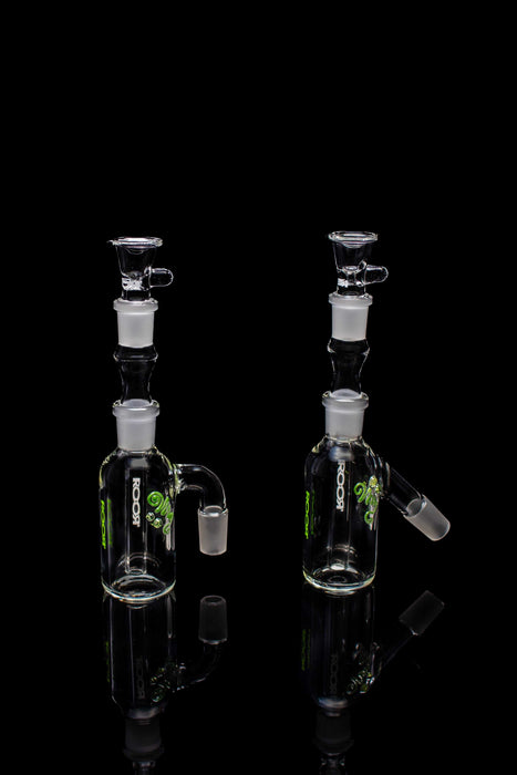 ROOR® Classic Ash Catcher 14.5mm Joint with German Duran Schott Glass body, available in 45° and 90° arm styles.