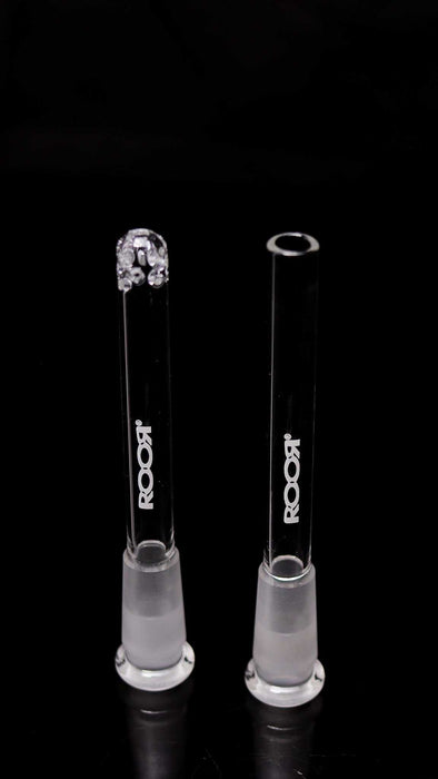ROOR® Mini Downstem 14.5mm to 10mm for glass joints, two clear glass downstems.