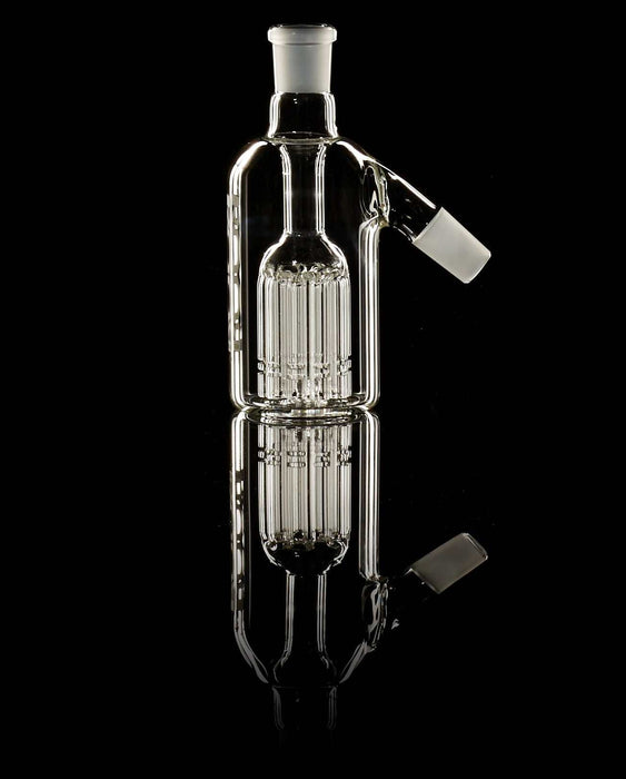 ROOR Tech Ash Catcher with 18.8mm joint and 45° arm, 10-arm tree perc, high-quality German glass.