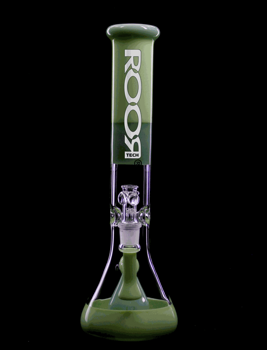 ROOR® Tech 14" 50x5 Beaker Milky & Mint with built-in debris catcher and ice-pinches.