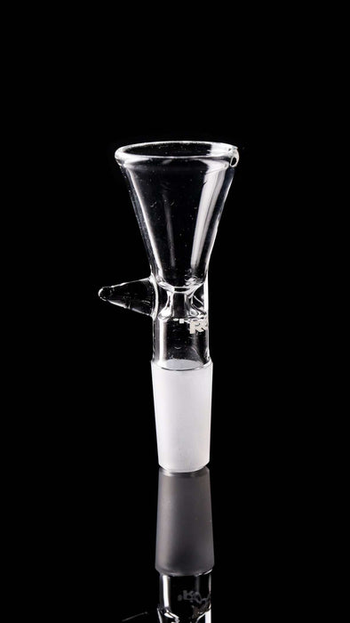 ROOR® 14mm Classic funnel bowl with pointed handle style and 14.5mm male joint glass bowl accessory