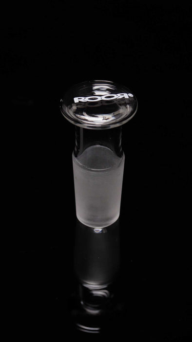 ROOR® Glass Cork Joint made from German Duran Schott Glass for bongs, shown in black background.