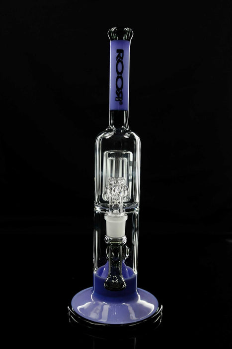 ROOR® Tech Fixed 14" 50x5 Barrel Bubbler in Purple & Black with glass screen.