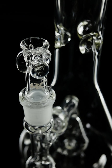 ROOR® Tech Fixed 18" Beaker made from clear 50x5mm German Duran Schott glass with percolator and ice-pinches.