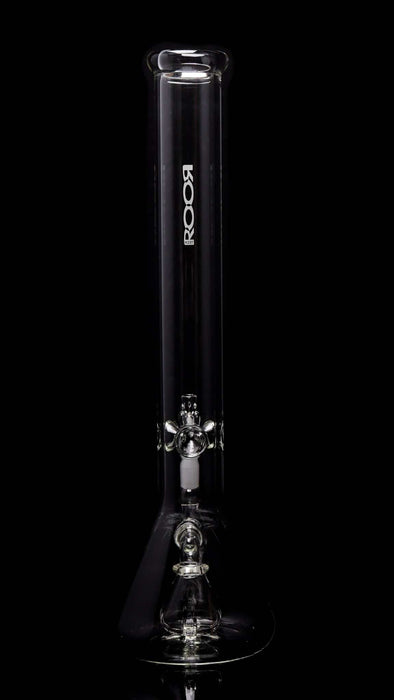 ROOR® Tech Fixed 18" Beaker 50x5mm Clear glass with ice pinches and built-in debris catcher.