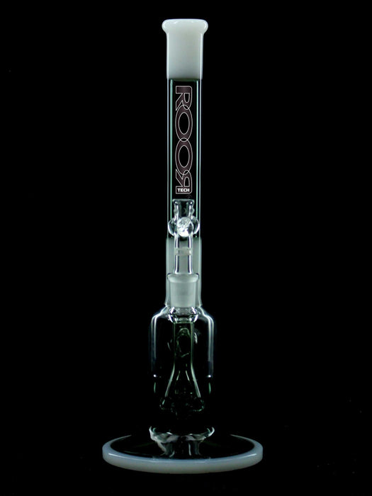 ROOR® Tech 14” Bubbler in Smokey Grey and White with glass percolator and debris catcher design