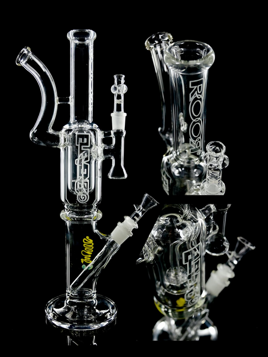 Eleven30 Mini Straight glass pipe with dual-purpose design and intricate details.