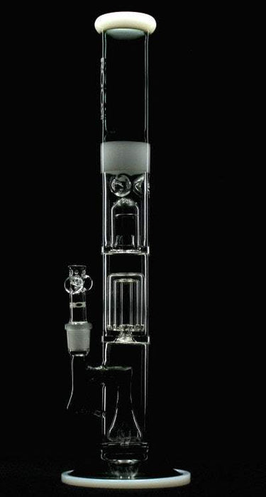 ROOR® Tech Fixed 18” Straight 50x5mm Barrel Perc in Smokey Grey & White glass.