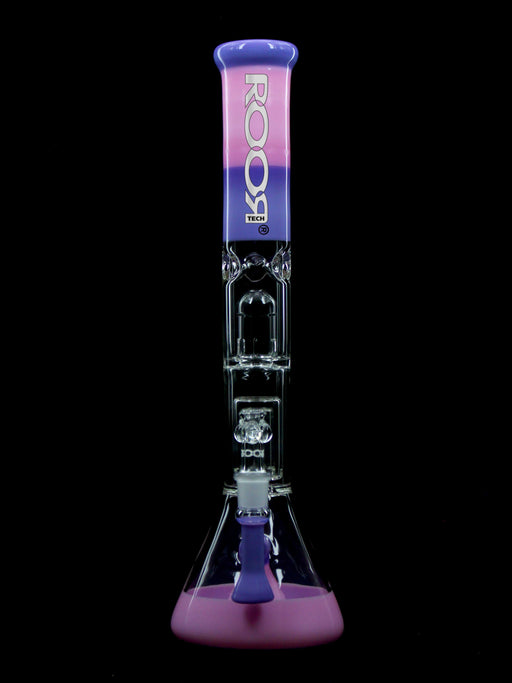 ROOR® Tech Fixed 18" Beaker with 50x5mm Barrel Perc, Purple & Pink Design