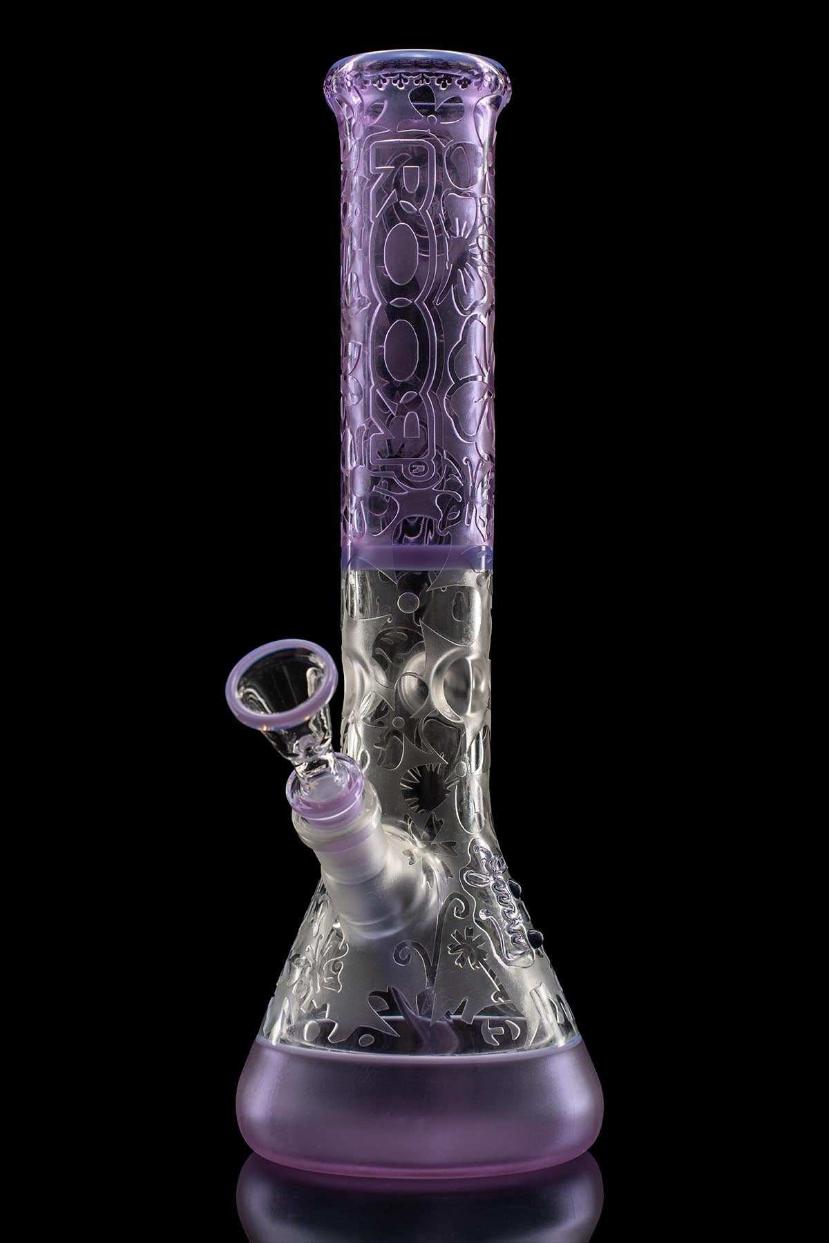 ROOR x Liberty 50G Paul purple beaker with sandblasted hummingbird and butterfly artwork, Spring 2026 collaboration