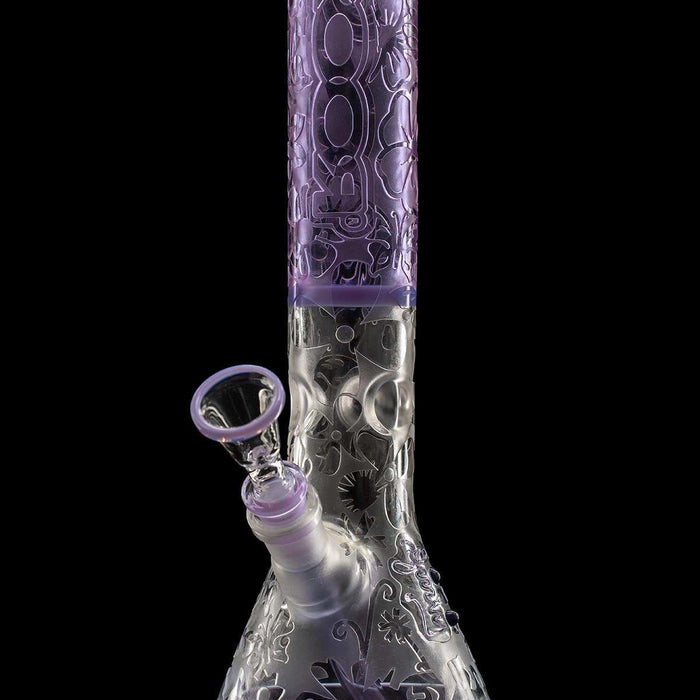 ROOR x Liberty 50G Paul purple beaker with sandblasted hummingbird and butterfly artwork, Spring 2026 collaboration