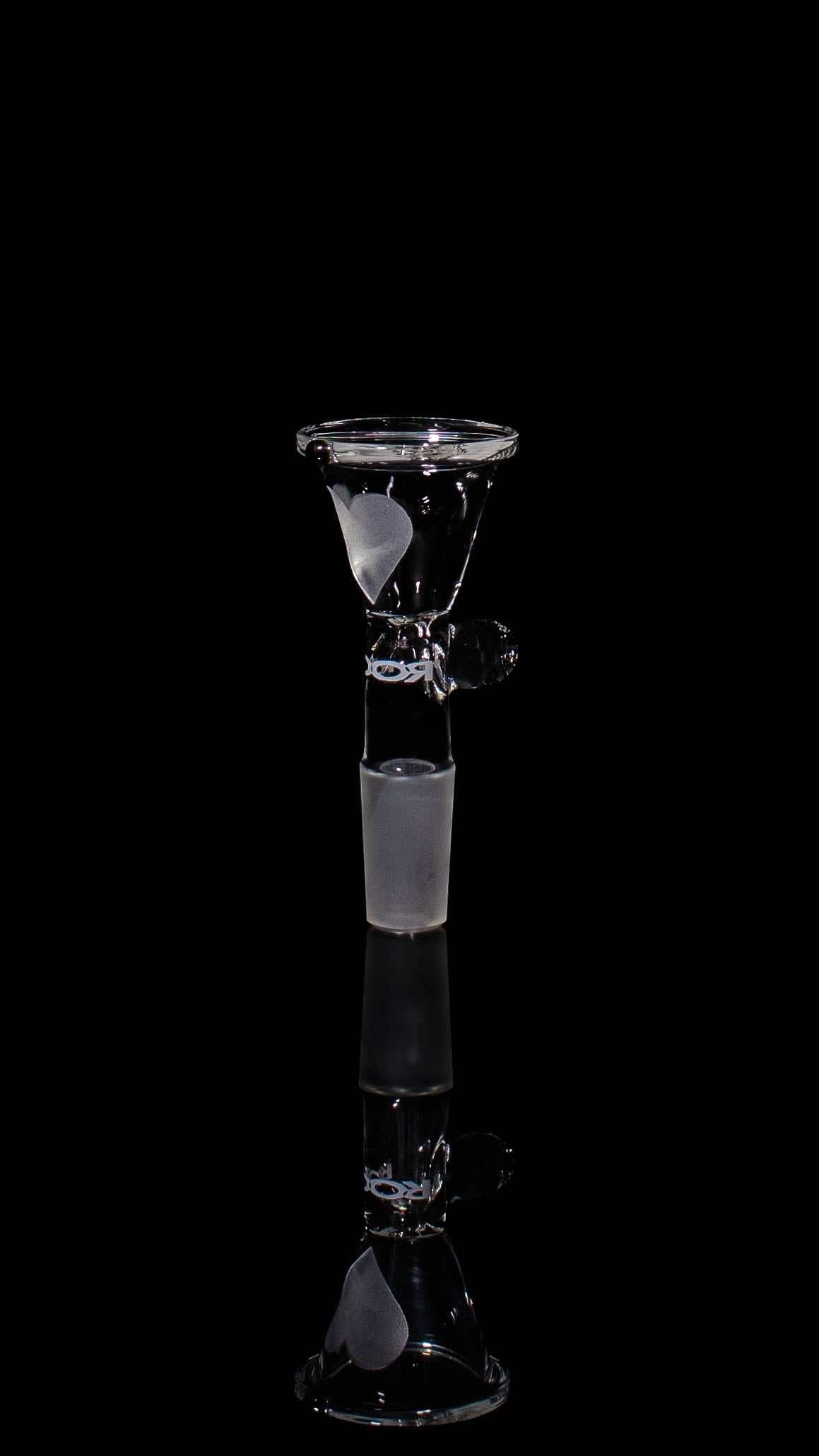 ROOR® 14mm Classic funnel bowl with sandblasted heart design and white decal