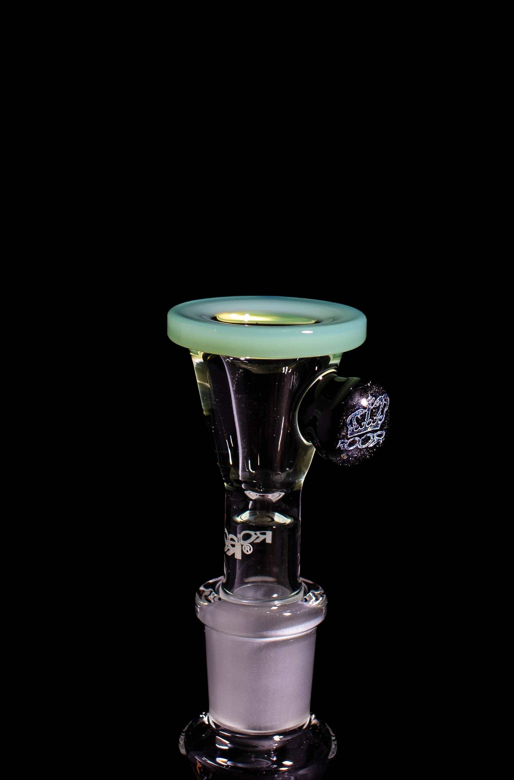 ROOR® Dichro Marble Color Rim Bowl in Mint Green, 14.5mm Male Joint Funnel.