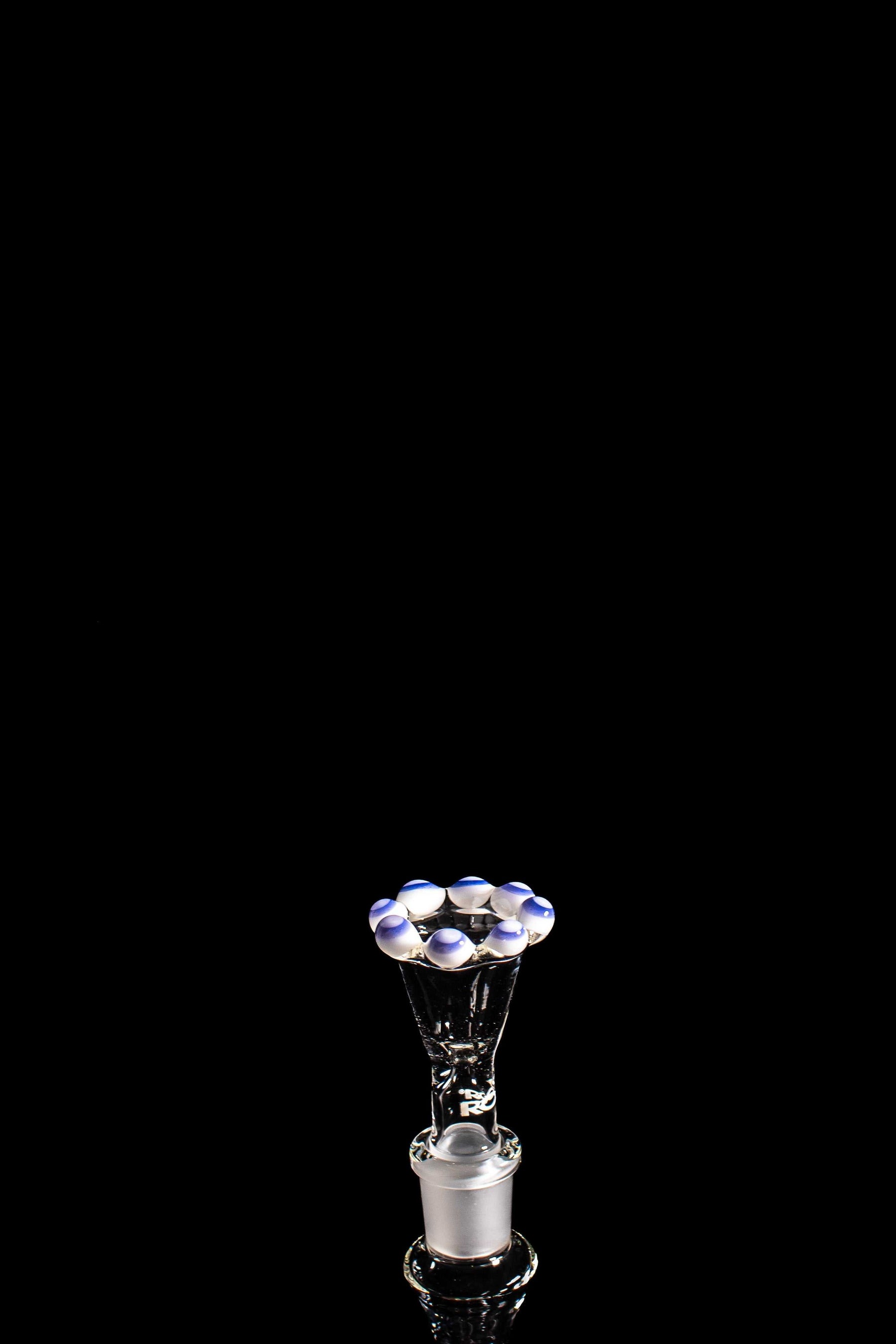 ROOR® Custom white and milky blue double crown funnel bowl with male joint