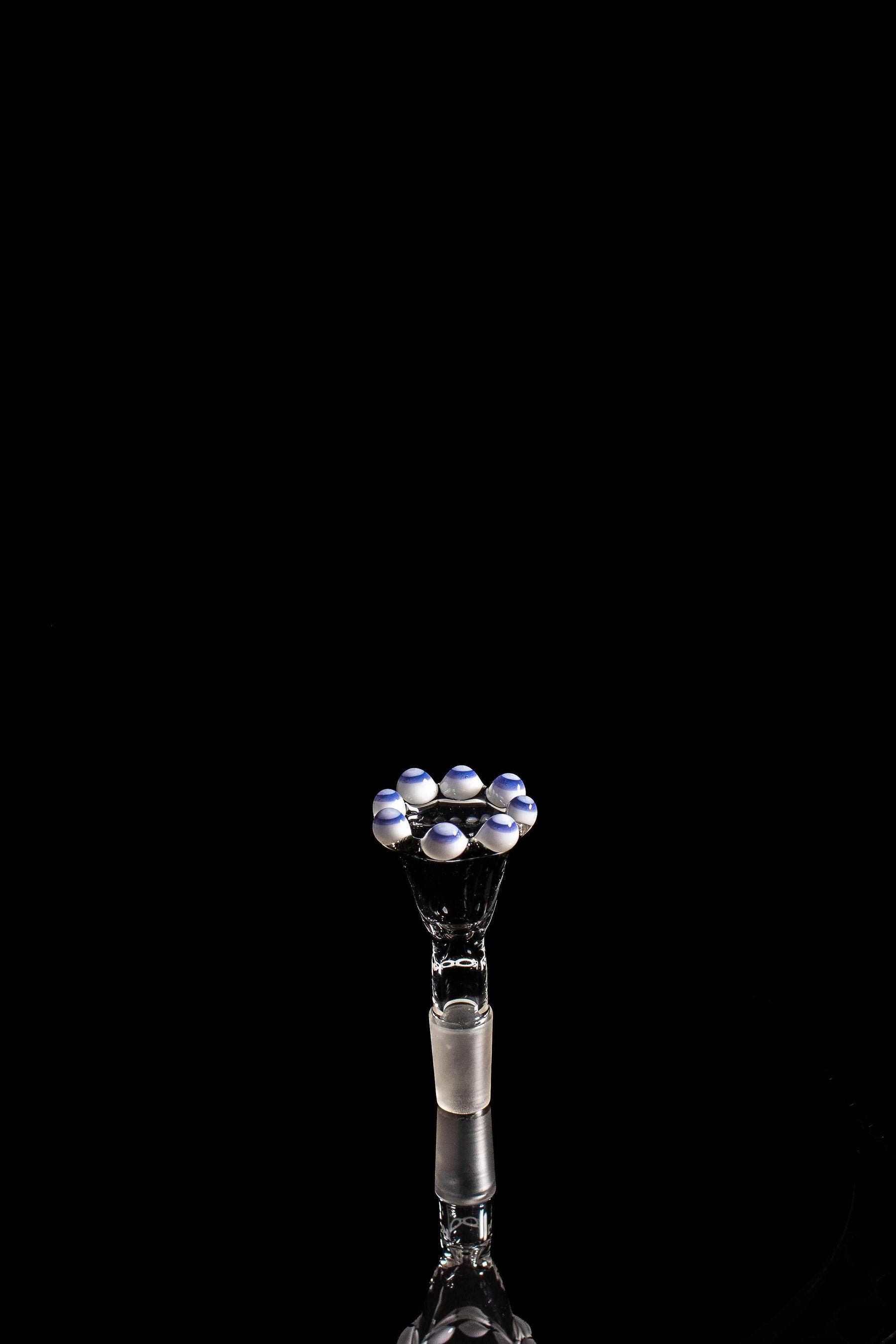 ROOR® Custom white and milky blue double crown funnel bowl with male joint