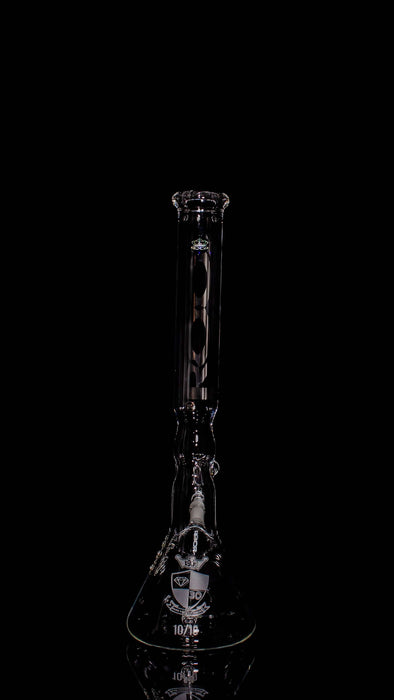 ROOR Custom 30th Anniversary 18-inch clear glass beaker bong with platinum decal and limited edition numbering