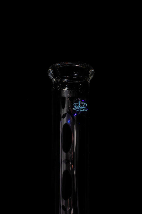 ROOR Custom 30th Anniversary 18-inch clear glass beaker with platinum decal, limited edition collectible bong.