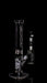 ROOR® Intro Collectors 14” Straight Base Black & White Glass Water Pipe with Matching Ashcatcher