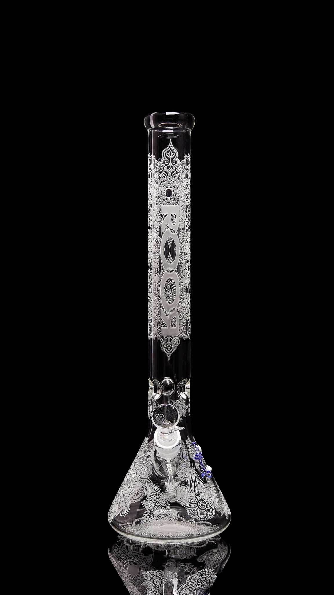 ROOR® Sandblasted 18" Beaker with Henna Design, 50x5mm glass.