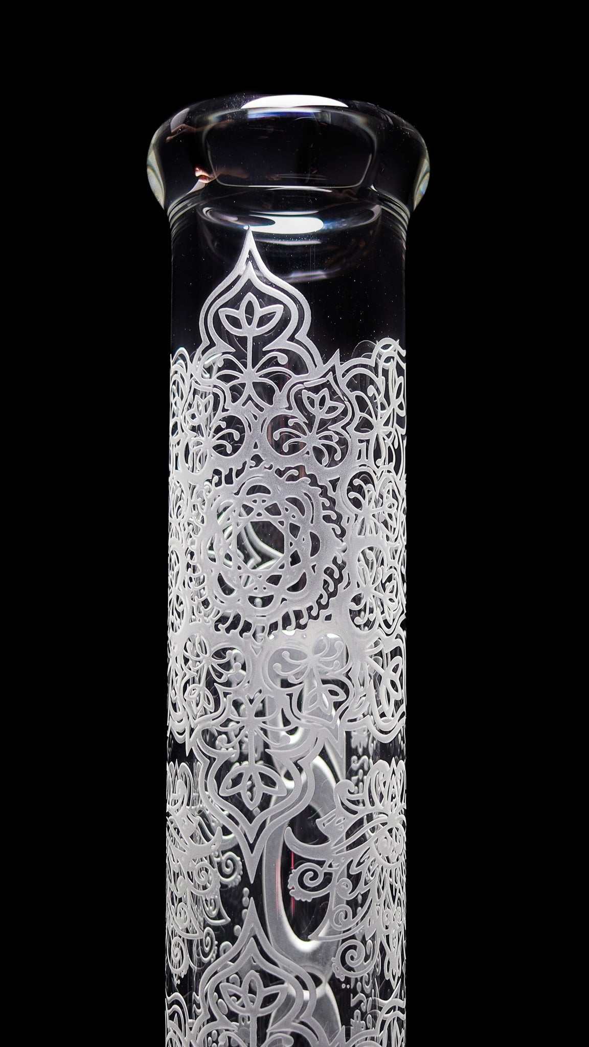 ROOR® Sandblasted 18" Beaker with 45x5mm German glass and henna design