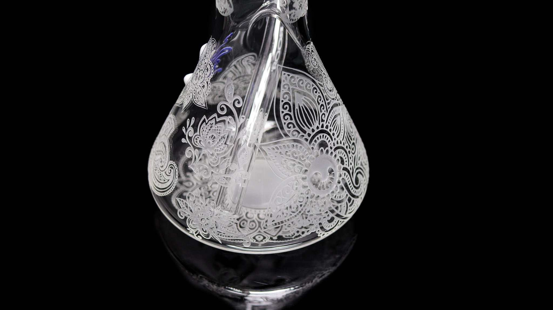ROOR® Sandblasted 18" Beaker with Henna Design on German Schott glass.