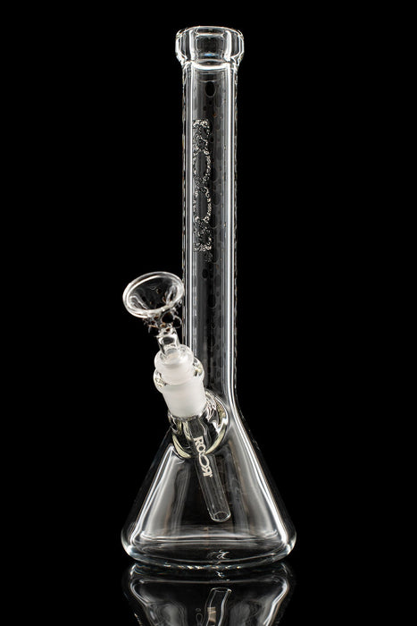 ROOR® Custom Lace Dottie clear glass tube with black dots and lace decal