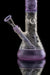 ROOR x Liberty 50G Paul Purple Beaker with sandblasted hummingbird and butterfly spring design, 14" height, purple glass bong.