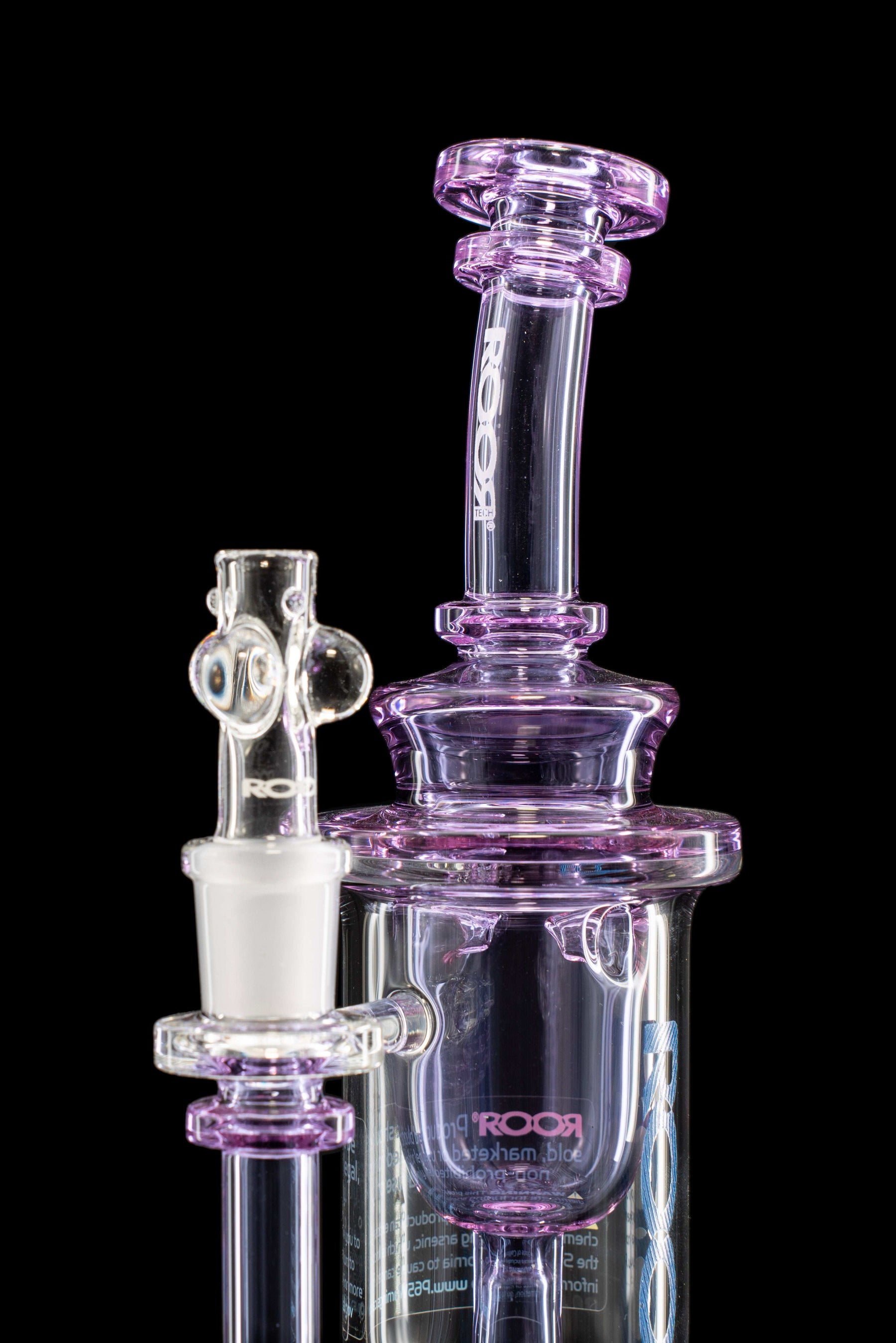 ROOR Tech Internal Recycler Color Purple with 14mm female joint, showcasing artisan craftsmanship.