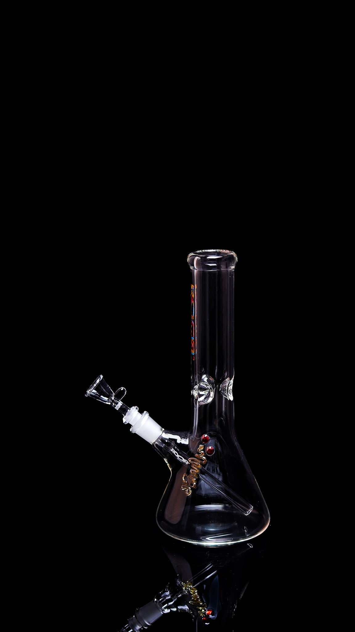 ROOR® Mini 10" Beaker 38x4mm Clear glass with ice pinches and downstem.