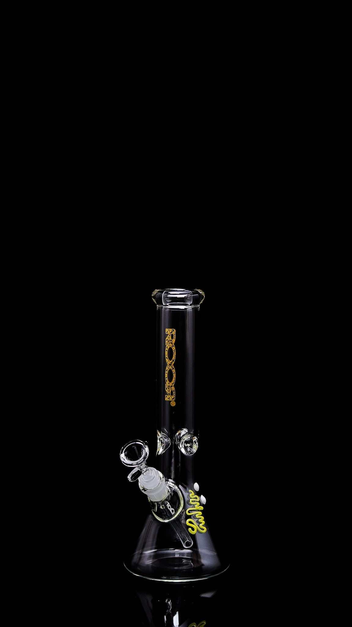 ROOR® Mini 10" Beaker 38x4mm Clear with unique signature and ice pinches.