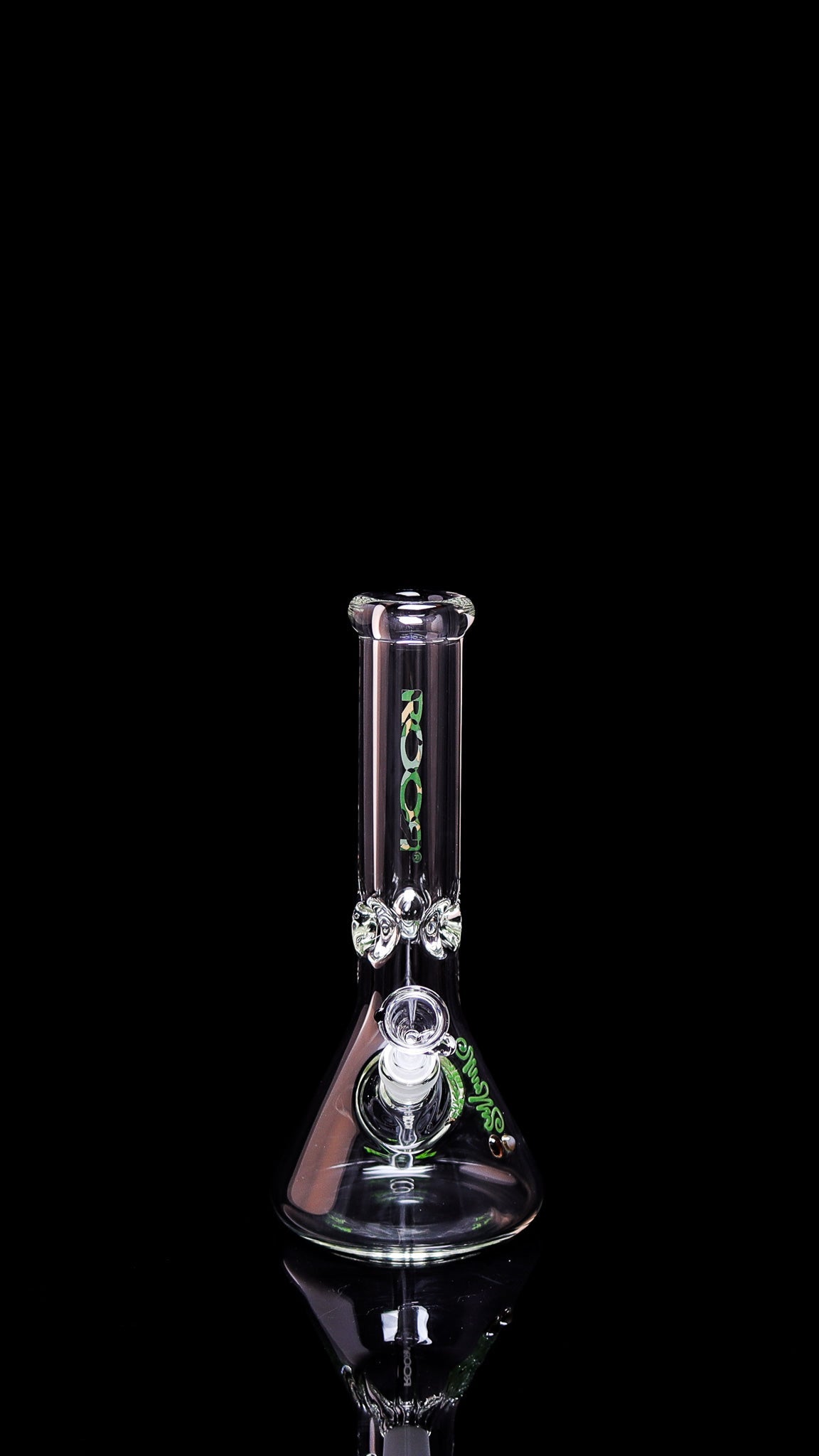 ROOR® 10" Beaker 40x7mm with camo decal on black background.
