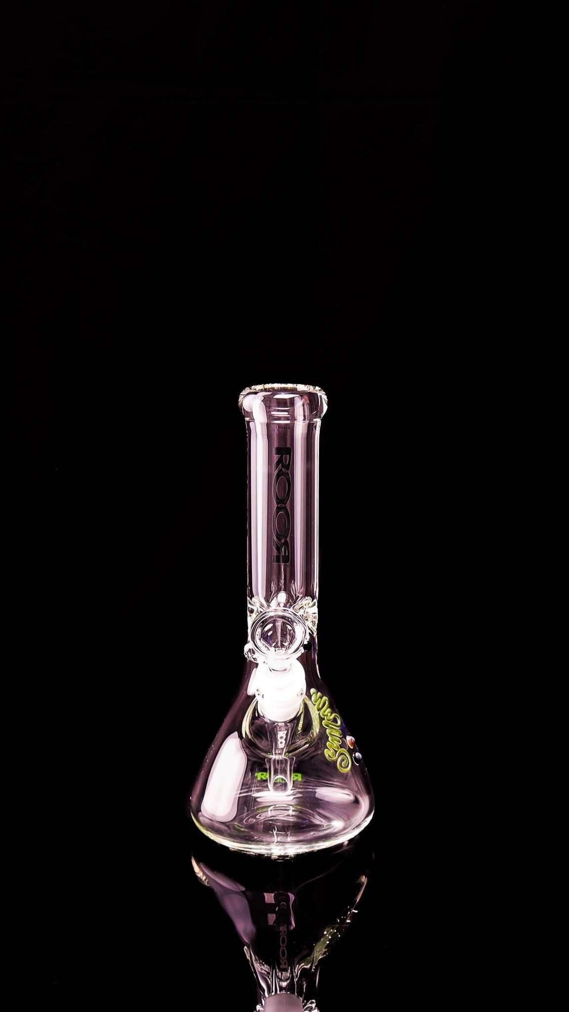 ROOR® 10" Beaker made from 40x7mm German Schott glass with unique signature and ice pinches for cooling