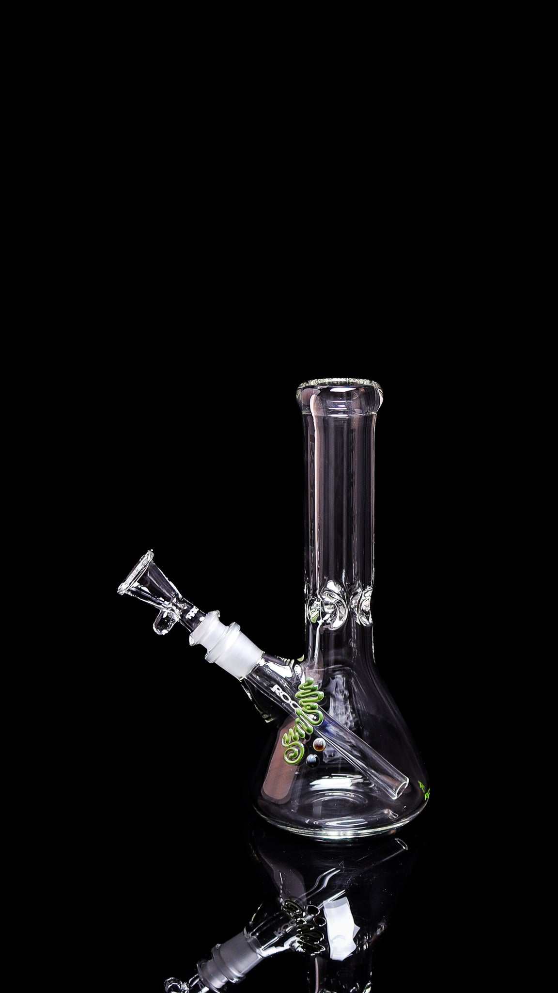 ROOR 10 inch Beaker 40x7mm thick German Schott glass with ice pinches and unique decal options