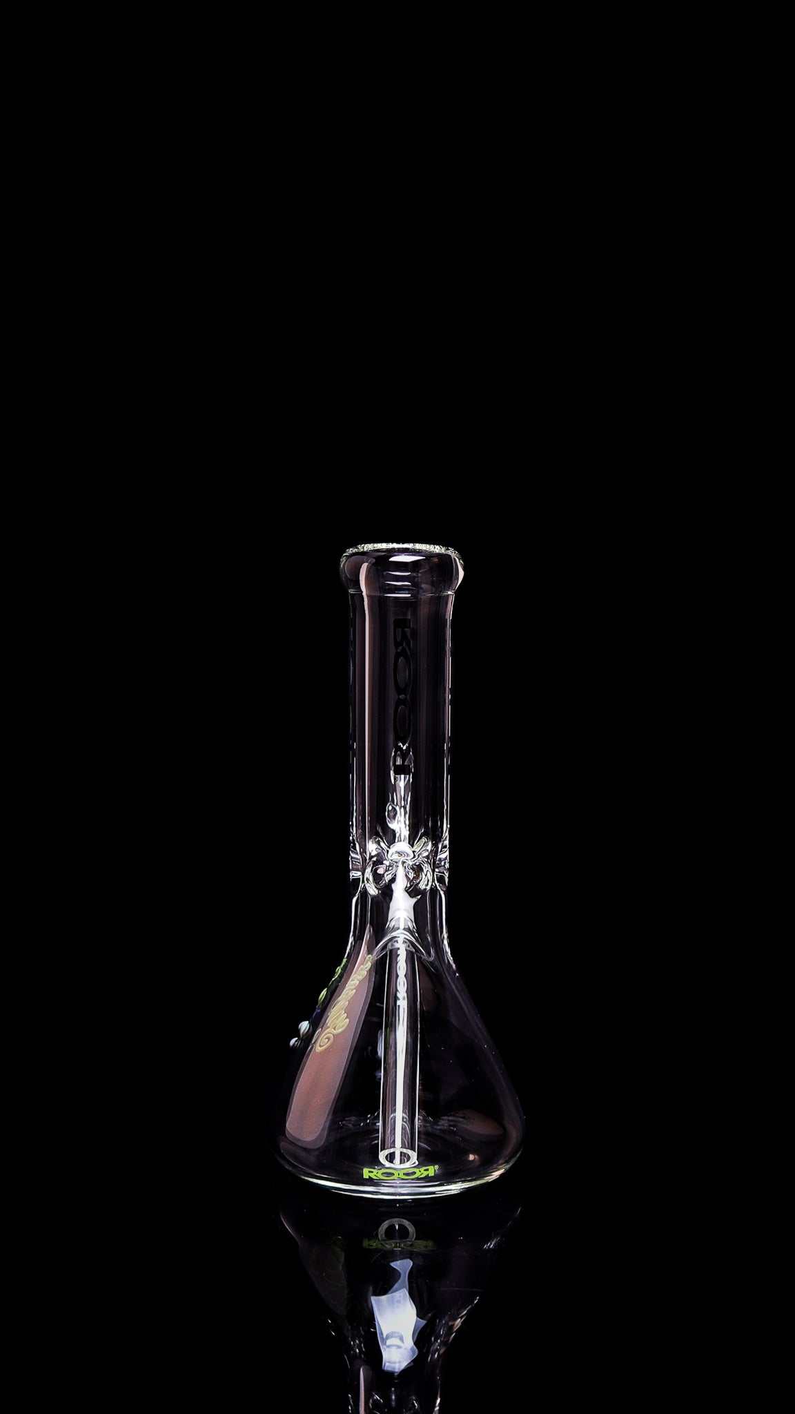 ROOR 10 inch beaker made of 40x7mm German Schott glass with unique signature and ice pinches for cooling