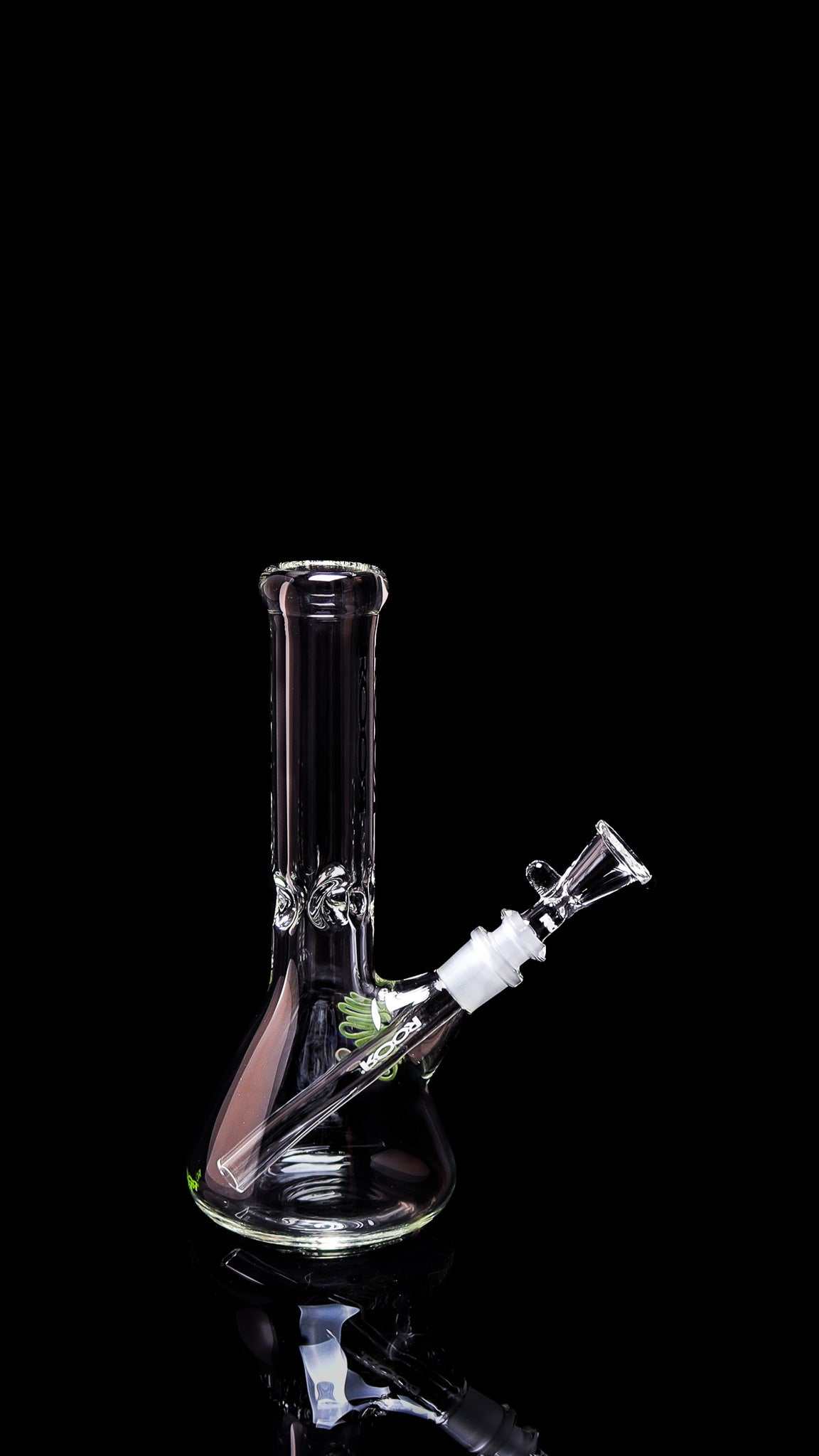 ROOR® 10-inch beaker bong made from 40x7mm German Schott glass with ice pinches and unique signature decals