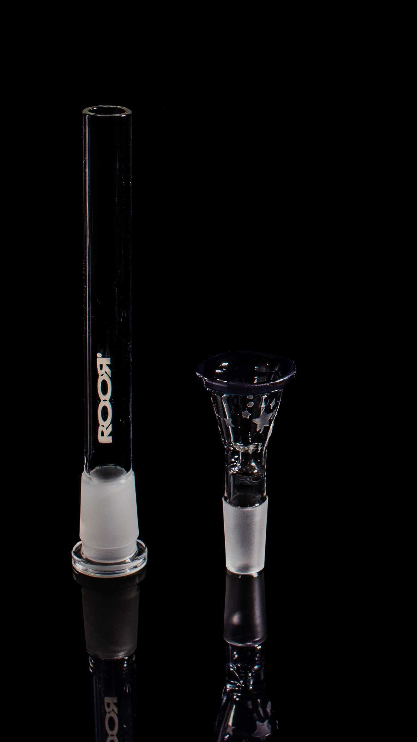 ROOR® 10" Beaker with Galaxy decal and black color rim bowl on black background.